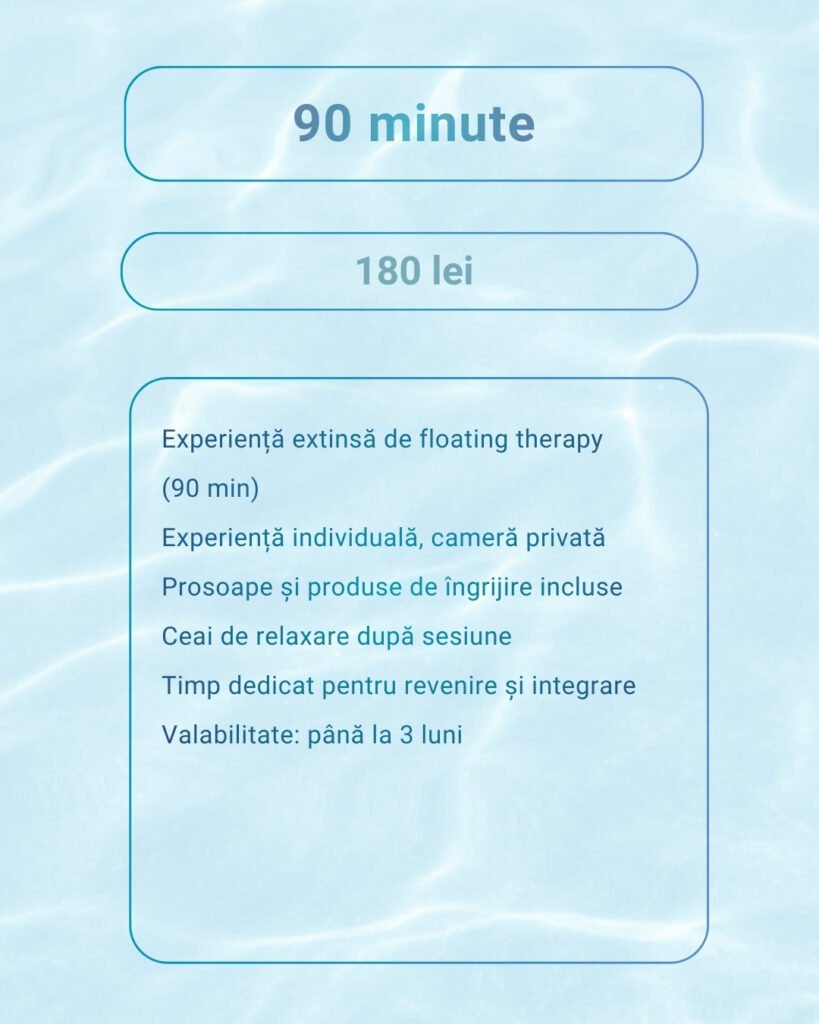 floating therapy terapie prin plutire deprivare senzoriala magneziu wellness timisoara