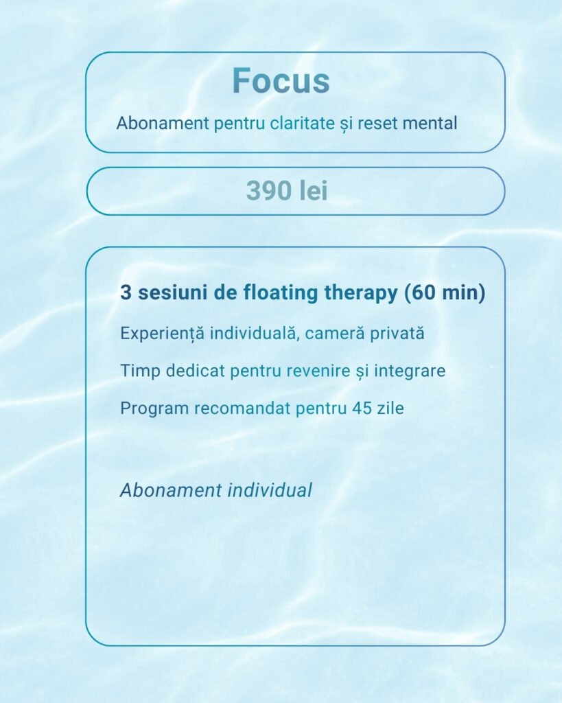floating therapy terapie prin plutire deprivare senzoriala magneziu wellness timisoara