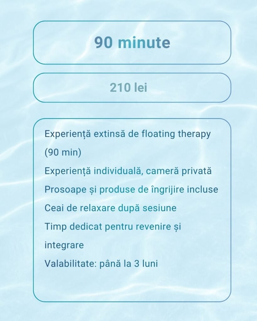 Flowterra float therapy magneziu terapie plutrie relaxare timisoara 90 minute